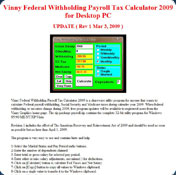 Vinny Federal Tax Payroll Withholding Calculator